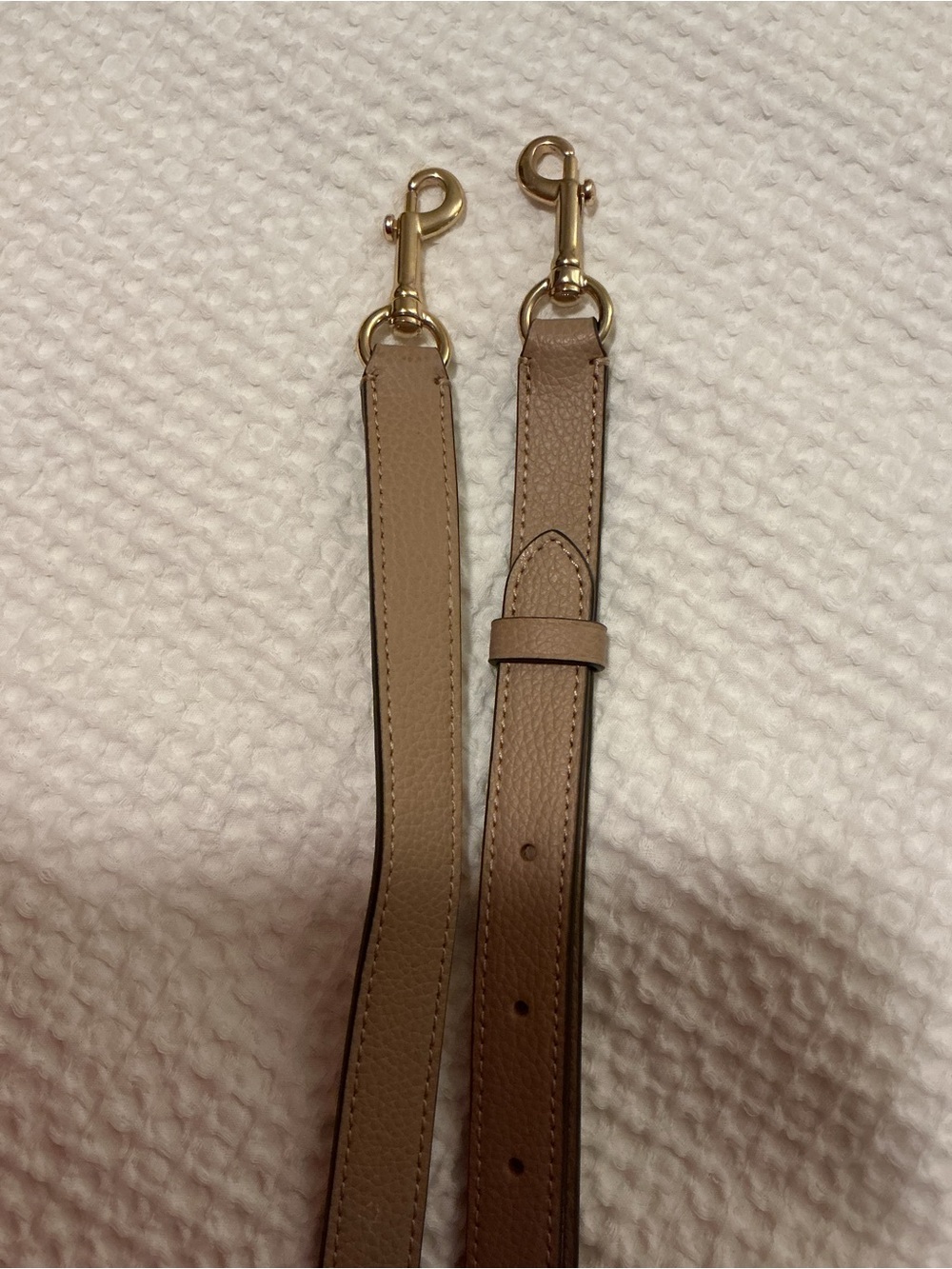Coach Taupe Leather Crossbody Strap with Gold Hardware